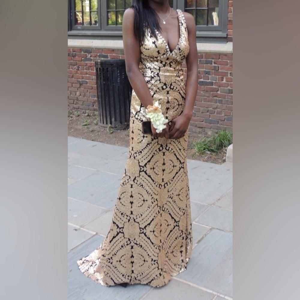 Gold sequin dress